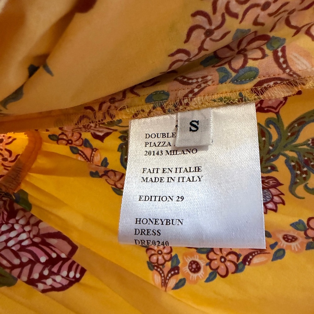 LA DoubleJ Yellow Floral Mini Dress with Pink & Green Accents - Picture 3 of 8